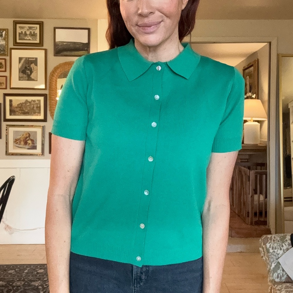 Green button up. Worn once